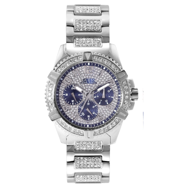 Guess Frontier MultiFunction Dimond Silver 48mm Blue Men's Watch - GW0351G2
