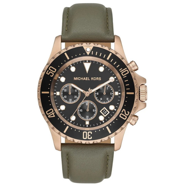 Michael Kors Everest Chronograph Leather Watch for Men MK9090
