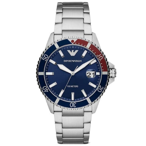 Emporio Armani Classic Blue Dial Pepsi Bezel Men's Watch - AR11339