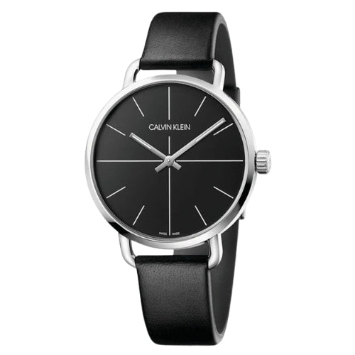 Calvin Klein Evan Black Dial Black Leather Strap Watch for Men - K7B211CZ