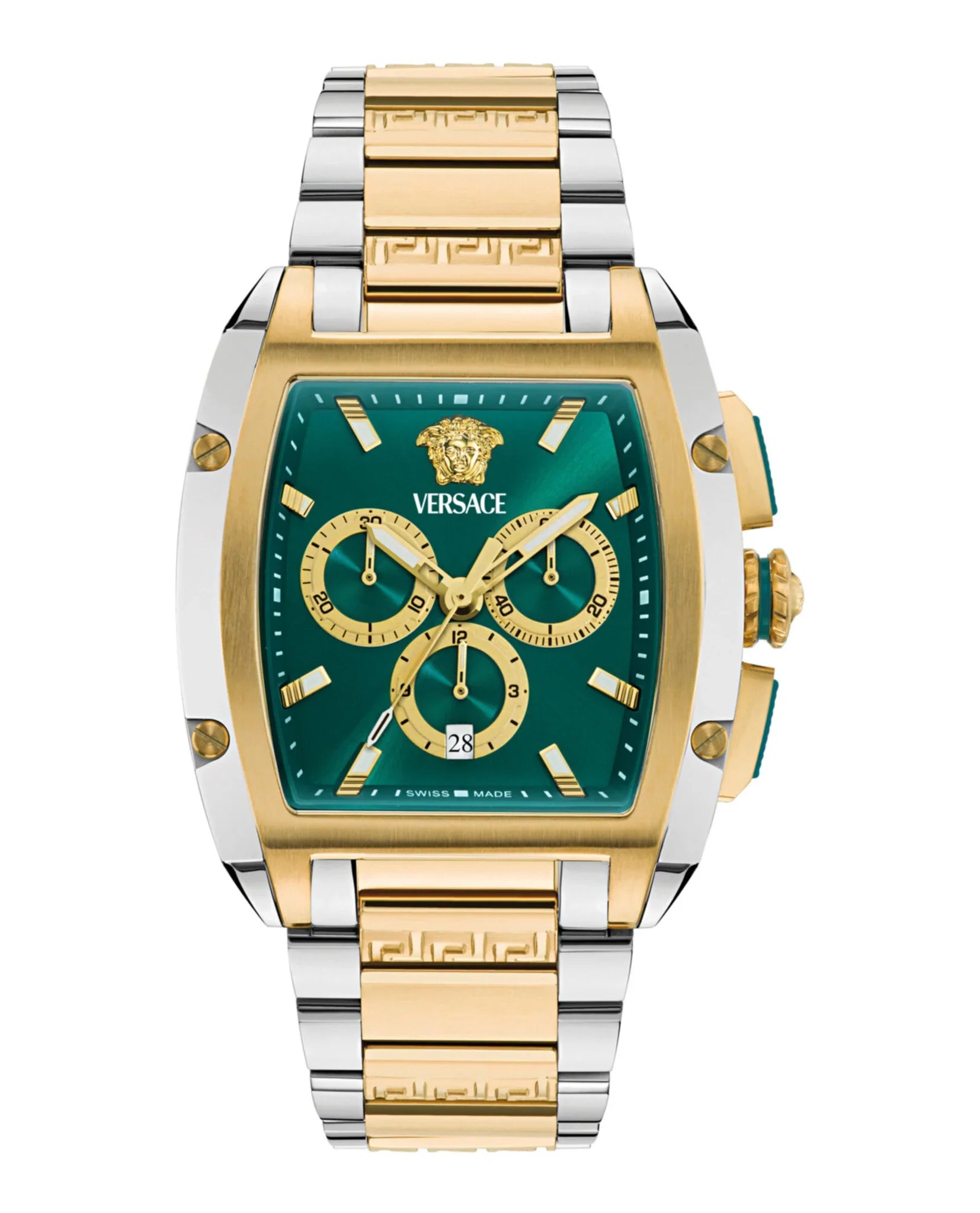 Versace Dominus Chronograph Two Tone Stainless Steel Green Dial Men’s Watch VE6H01125