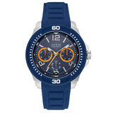 Guess Trade Blue Dial Blue Silicone Strap Men's Watch  W0967G2 - Watches of New Zealand