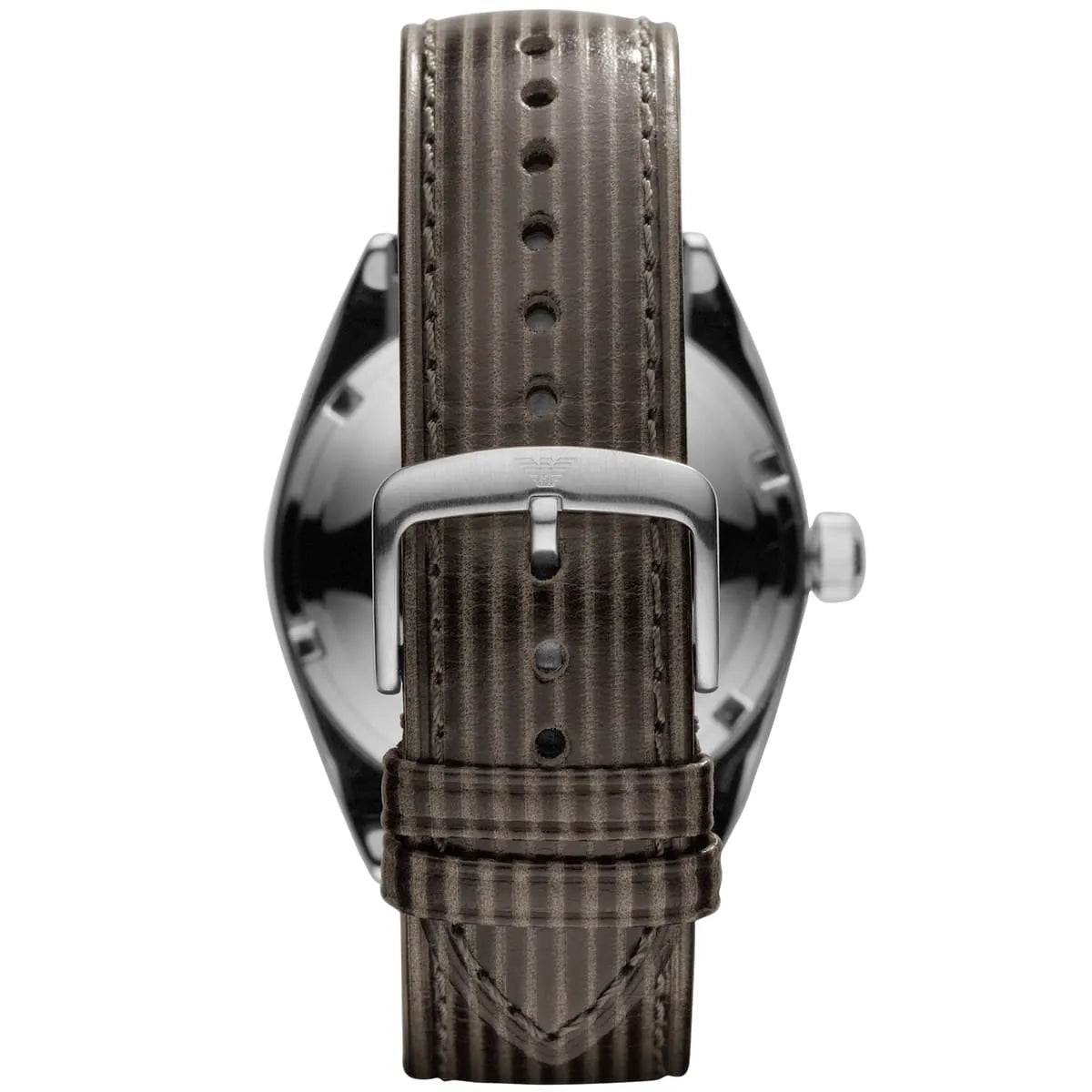 Emporio Armani AR0366 watch case back showing stainless steel back cover and strap attachment