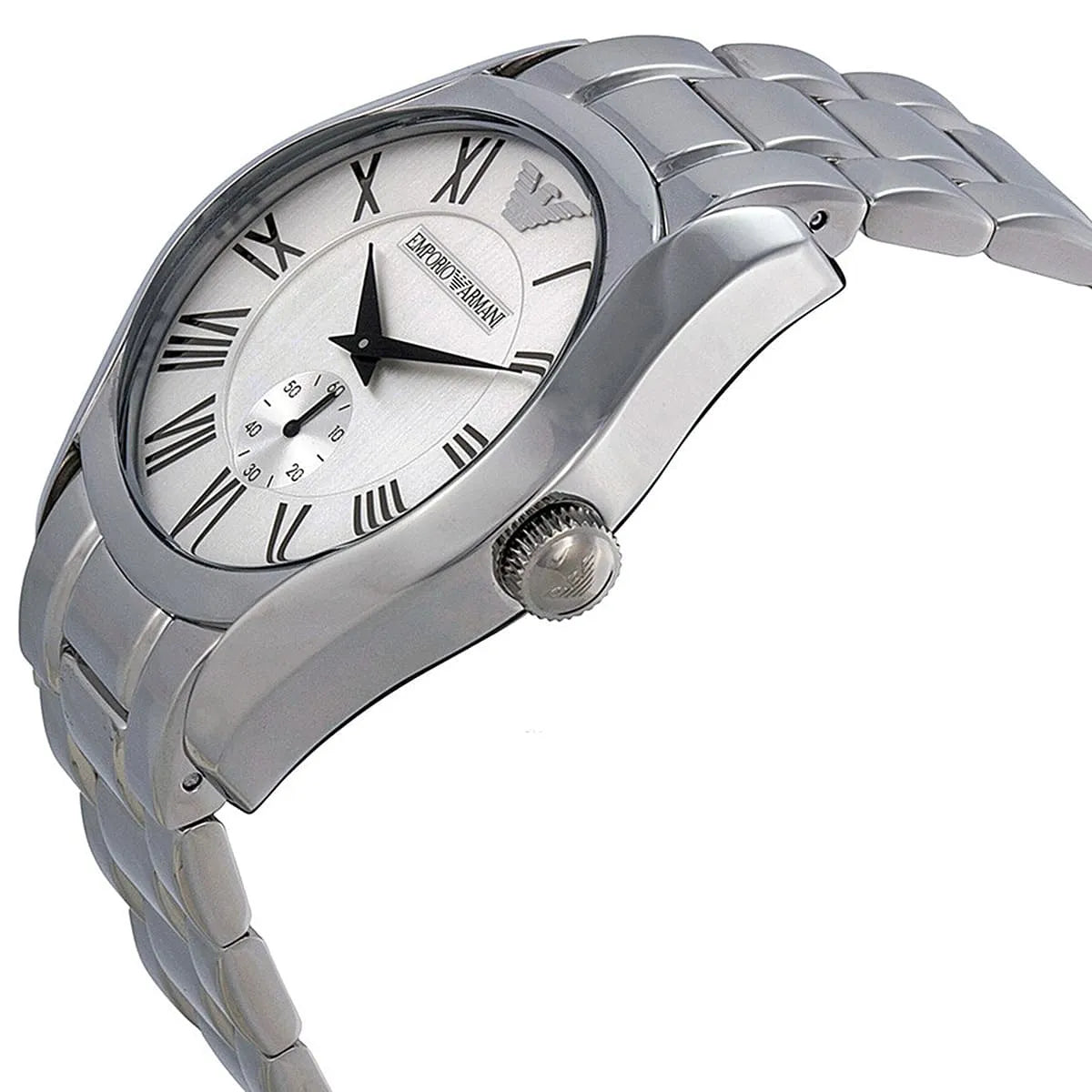 Emporio Armani Classic Quartz Silver Dial Silver Steel Men's Watch - AR0647