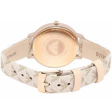 Emporio Armani Kappa watch caseback showing rose-gold case and beige strap