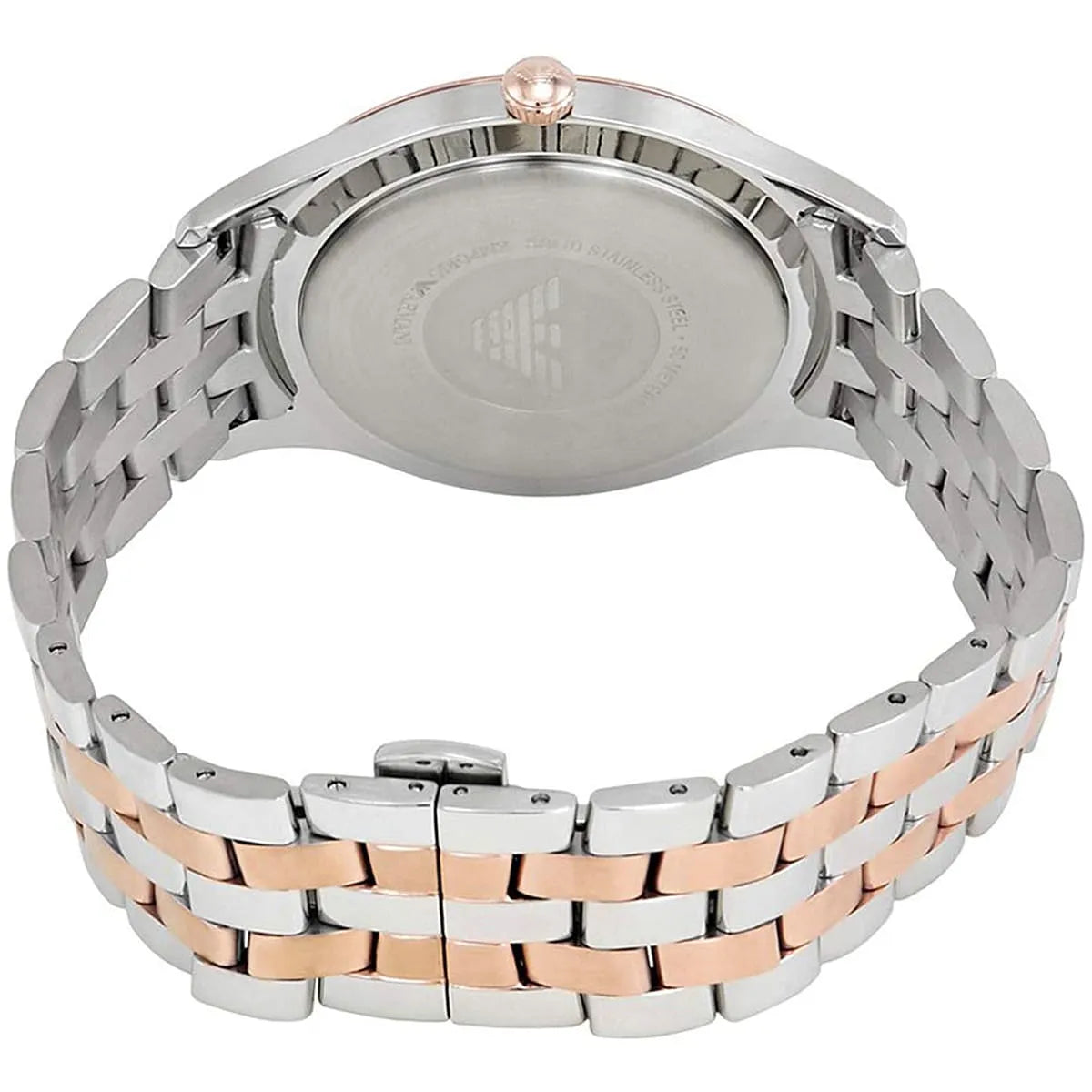 Emporio Armani Men's Quartz Two Tone Stainless Steel Silver Dial 43mm Watch AR11044