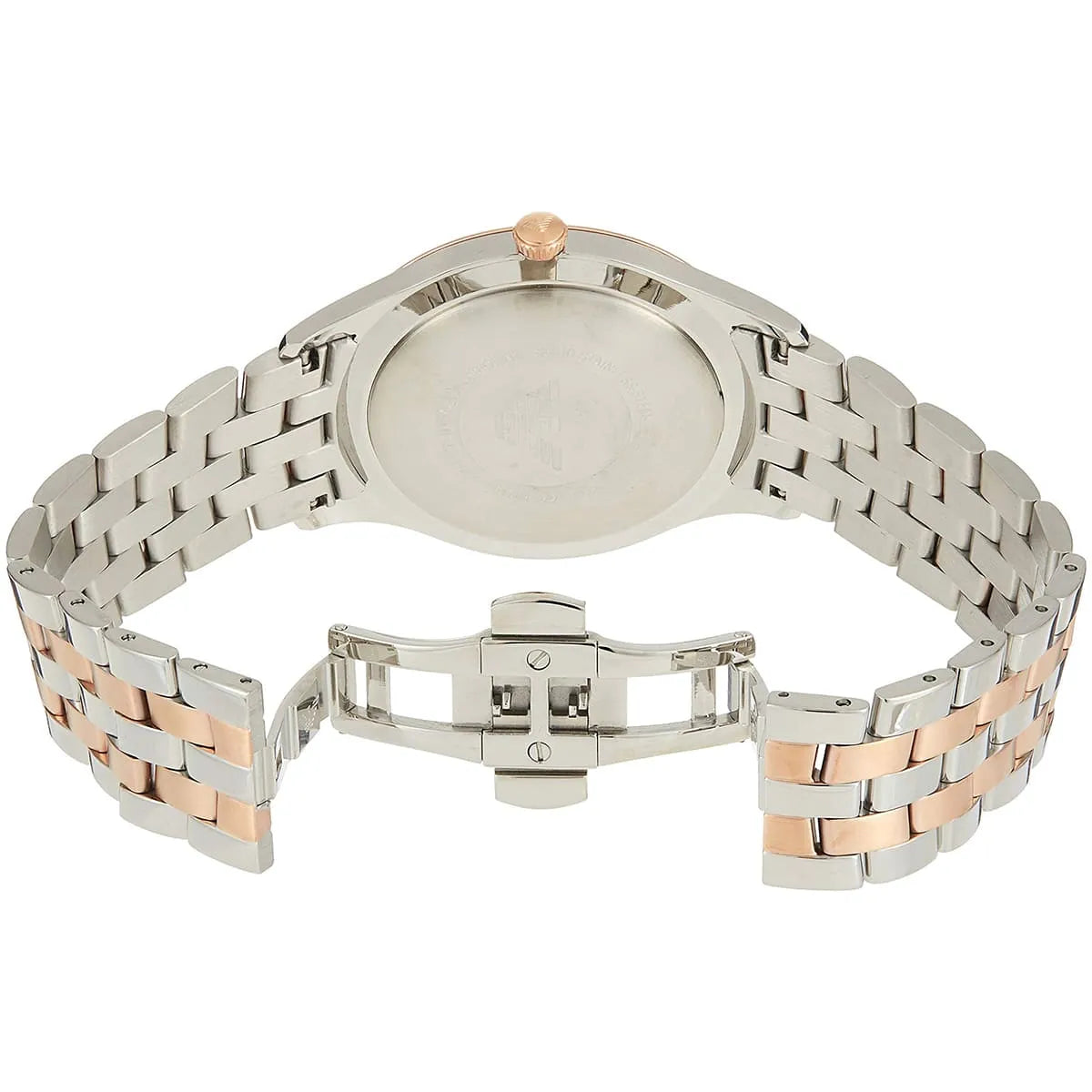 Emporio Armani Men's Quartz Two Tone Stainless Steel Silver Dial 43mm Watch AR11044
