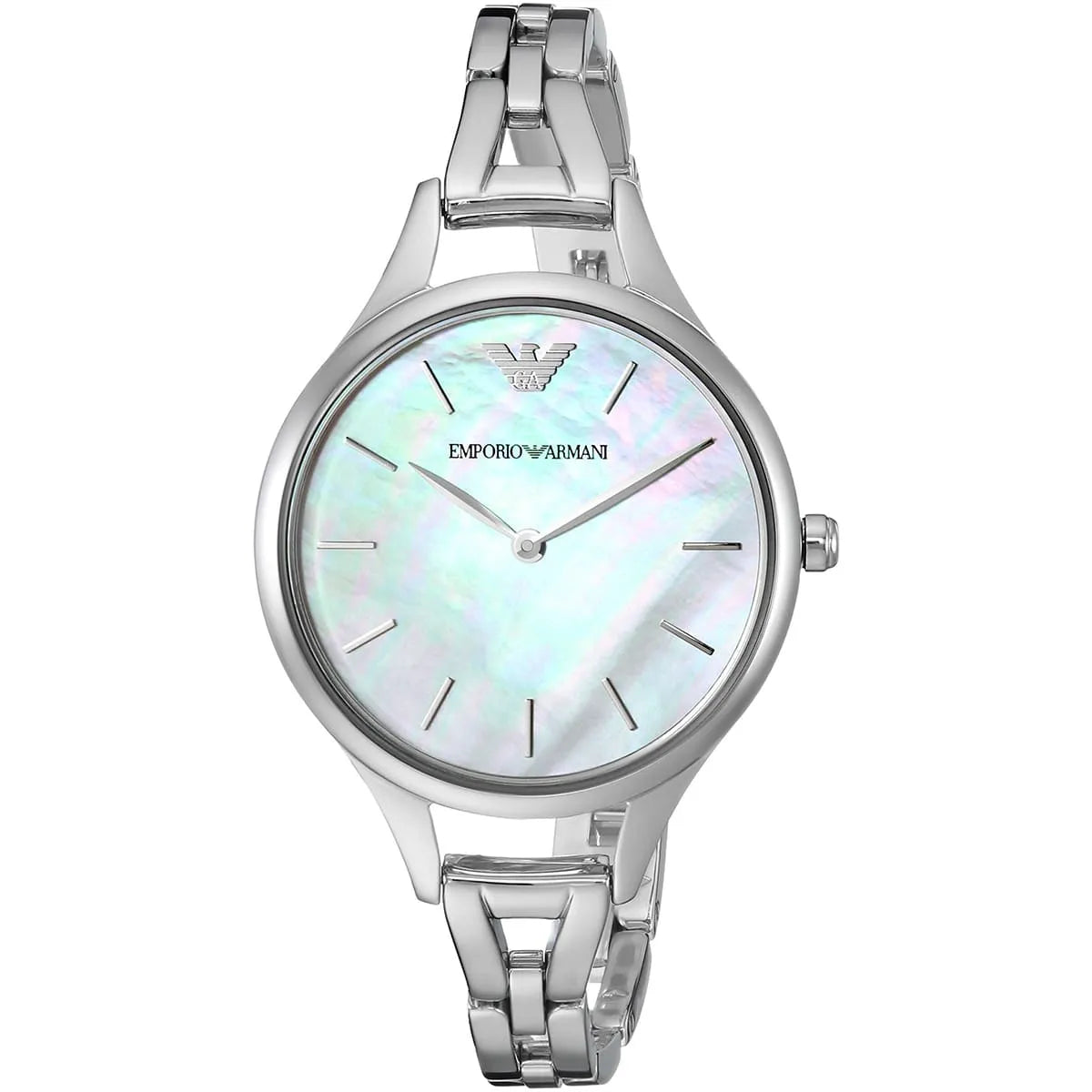 Emporio Armani AR11054 women's watch with mother-of-pearl dial and silver stainless steel bracelet