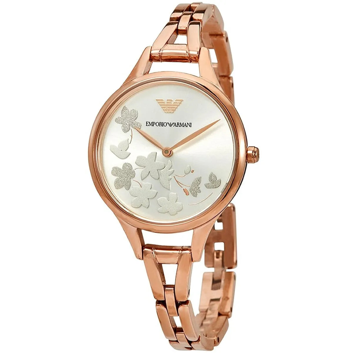 Emporio Armani Aurora Quartz Silver Dial Gold Steel Strap Women's Watch - AR11108