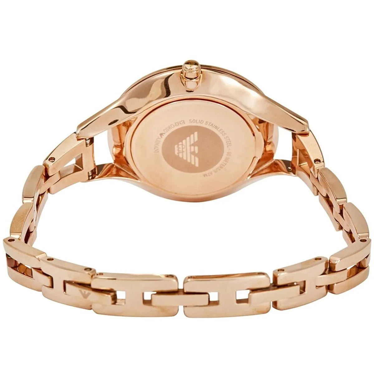 Emporio Armani Aurora Quartz Silver Dial Gold Steel Strap Women's Watch - AR11108