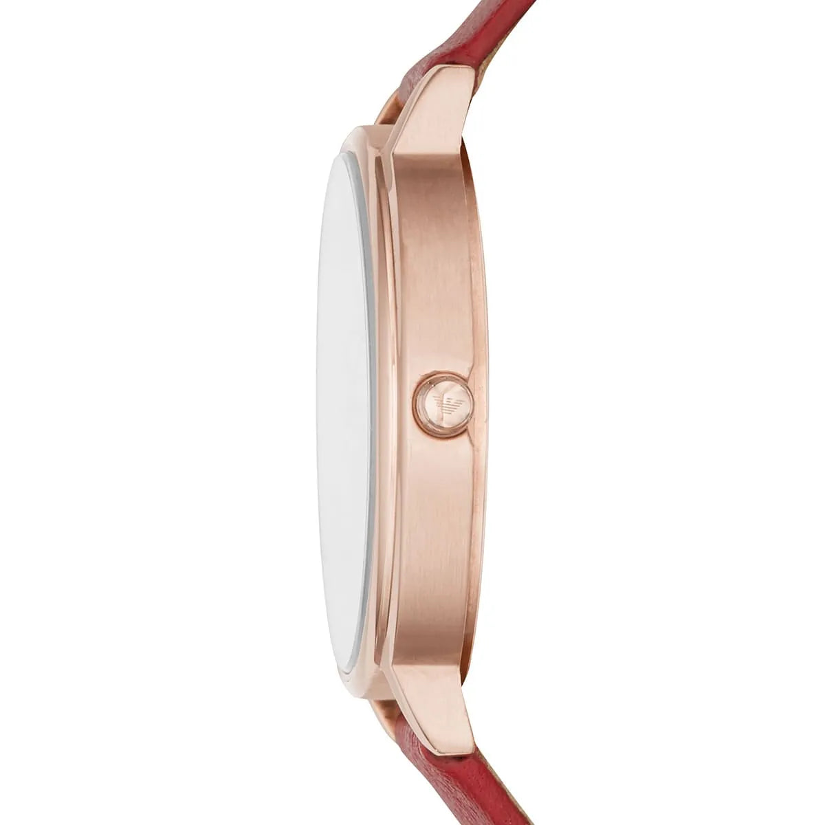 Emporio Armani Kappa Quartz White Dial Red Leather Strap Watch AR11114
