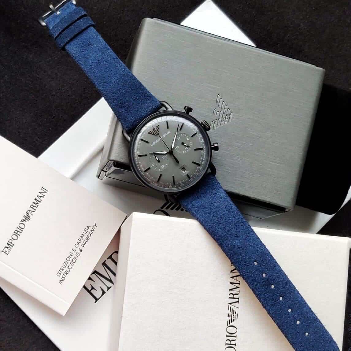 AR11144 Emporio Armani watch with packaging and documentation