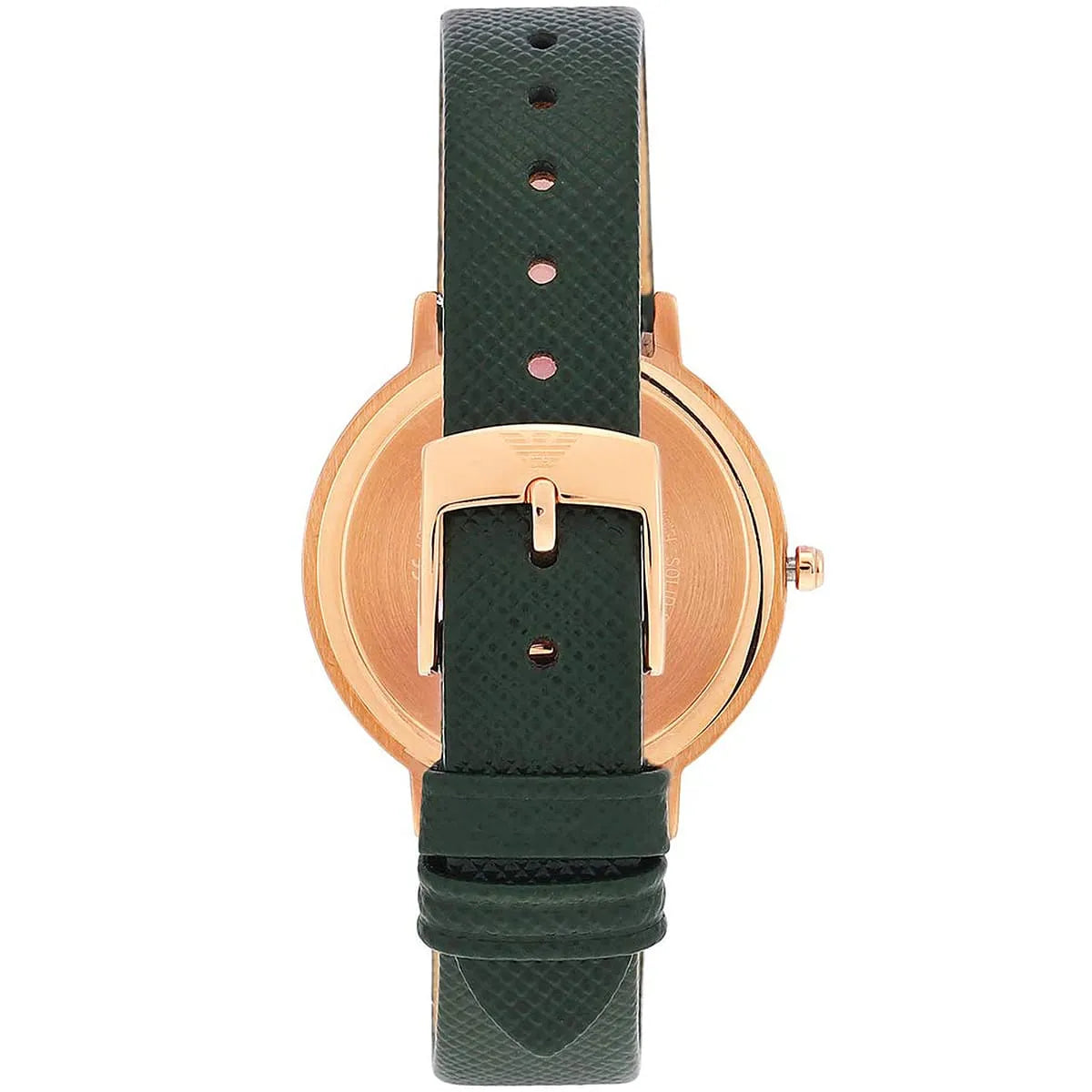 Emporio Armani Kappa Green Leather White MOP Ladies Watch AR11150