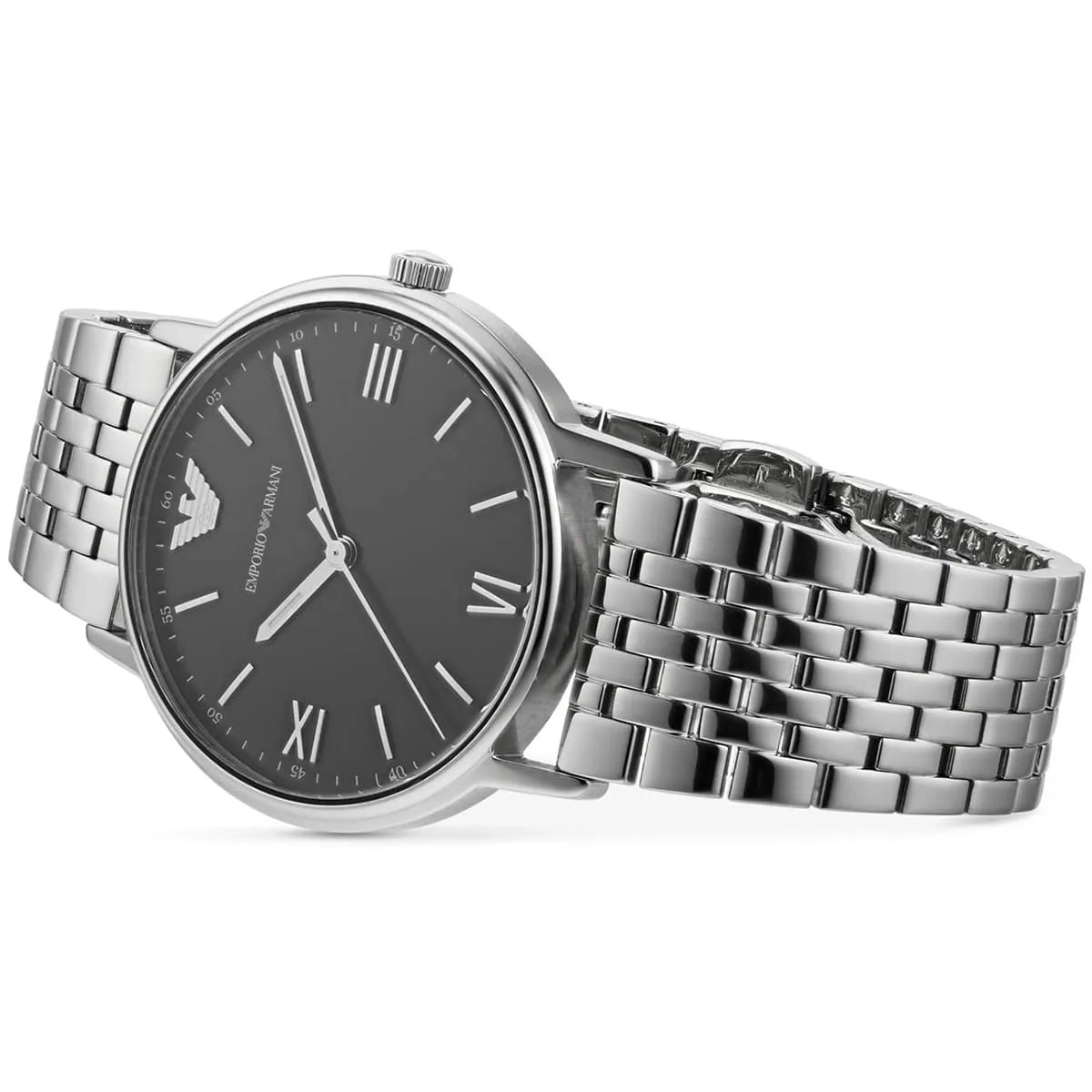 Emporio Armani Kappa Men's Black Dial Silver Bracelet Watch AR11152