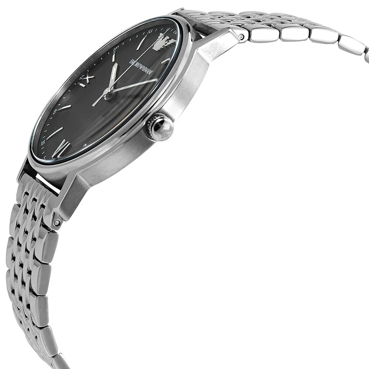 Emporio Armani Kappa Men's Black Dial Silver Bracelet Watch AR11152