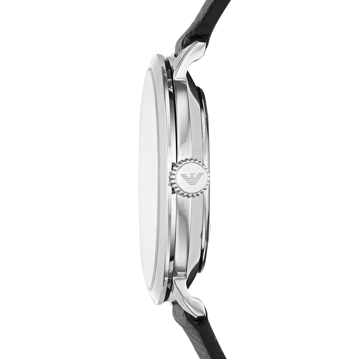 Emporio Armani Modern White Dial Black Leather Strap Watch For Women AR11159