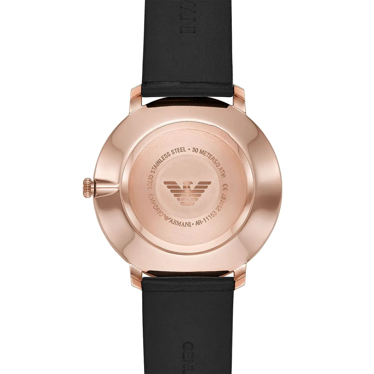 Emporio Armani Quartz Brown Leather Strap Silver Dial 42mm Men's Watch AR11163