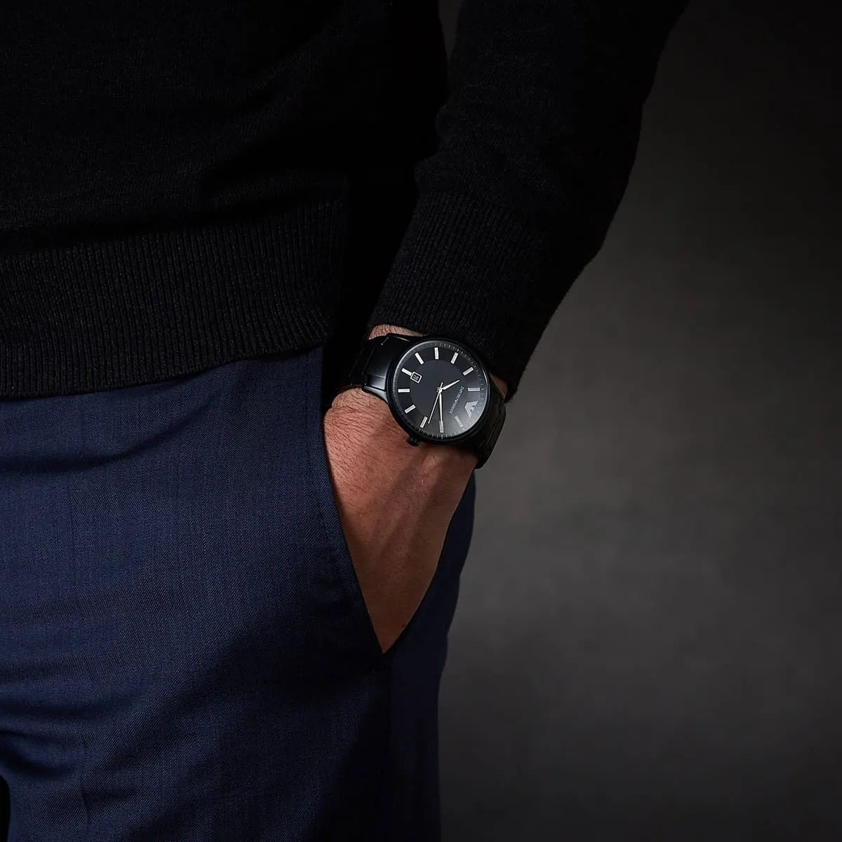 Emporio Armani Renato Quartz Black Dial Men's Watch - AR11184