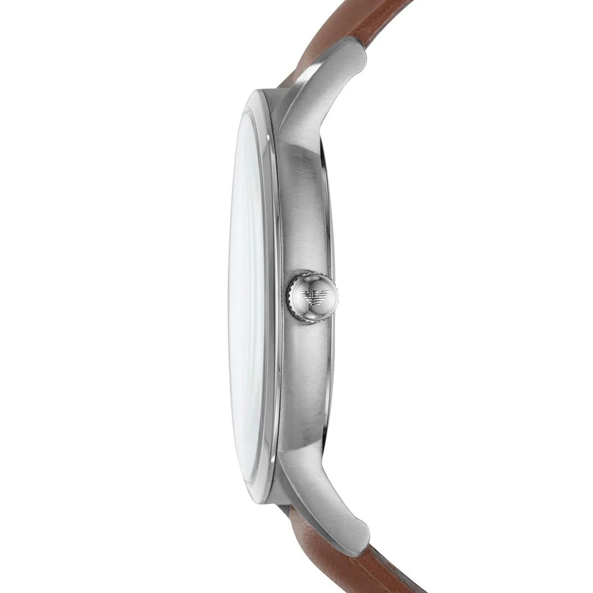 Emporio Armani Renato Quartz Silver Dial Brown Leather Strap Men's Watch AR11185