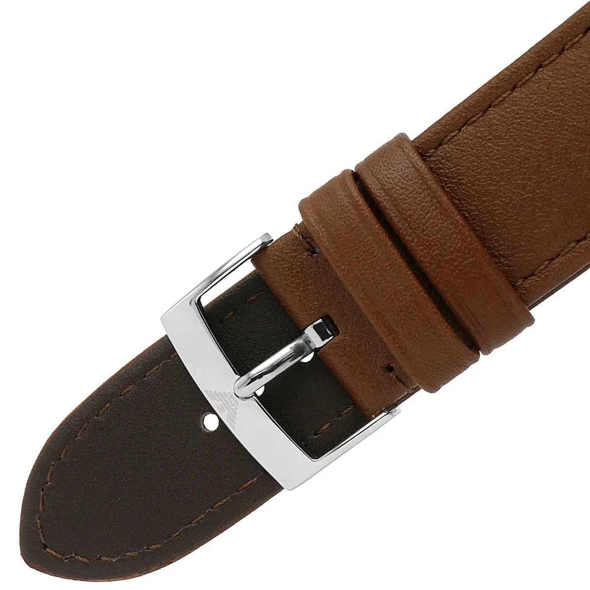 Emporio Armani Renato Quartz Silver Dial Brown Leather Strap Men's Watch AR11185
