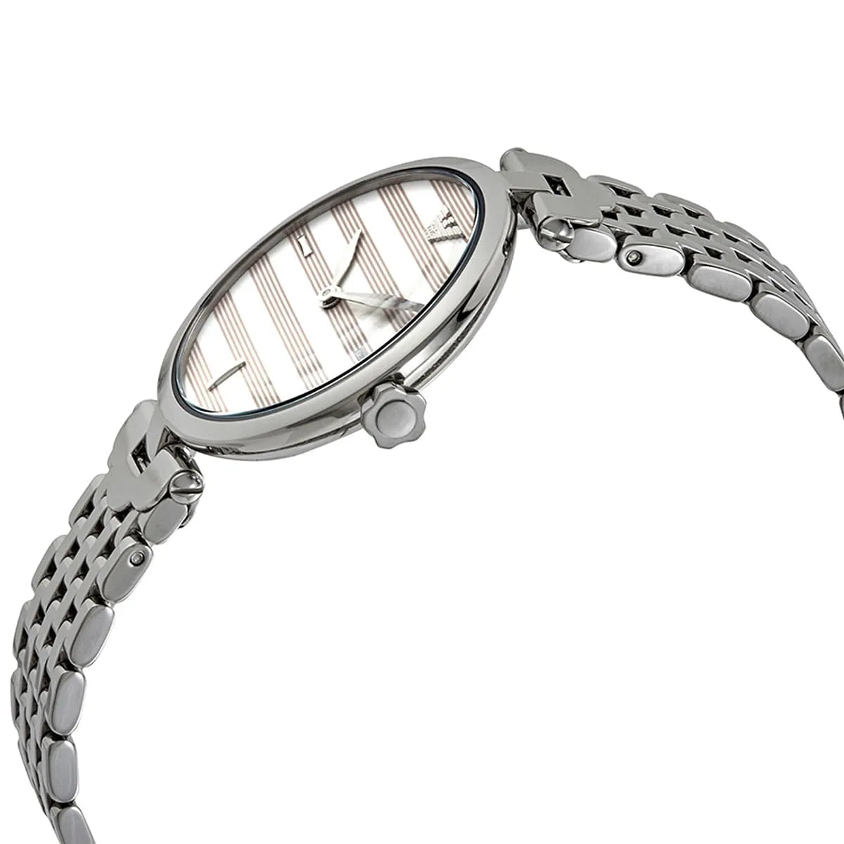 Emporio Armani Arianna watch angled view of case and bracelet detail