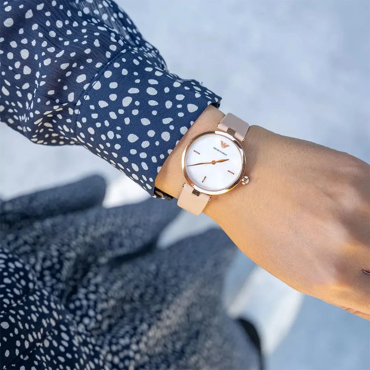 Emporio Armani Arianna Nude-Pink Leather Women's Watch AR11199