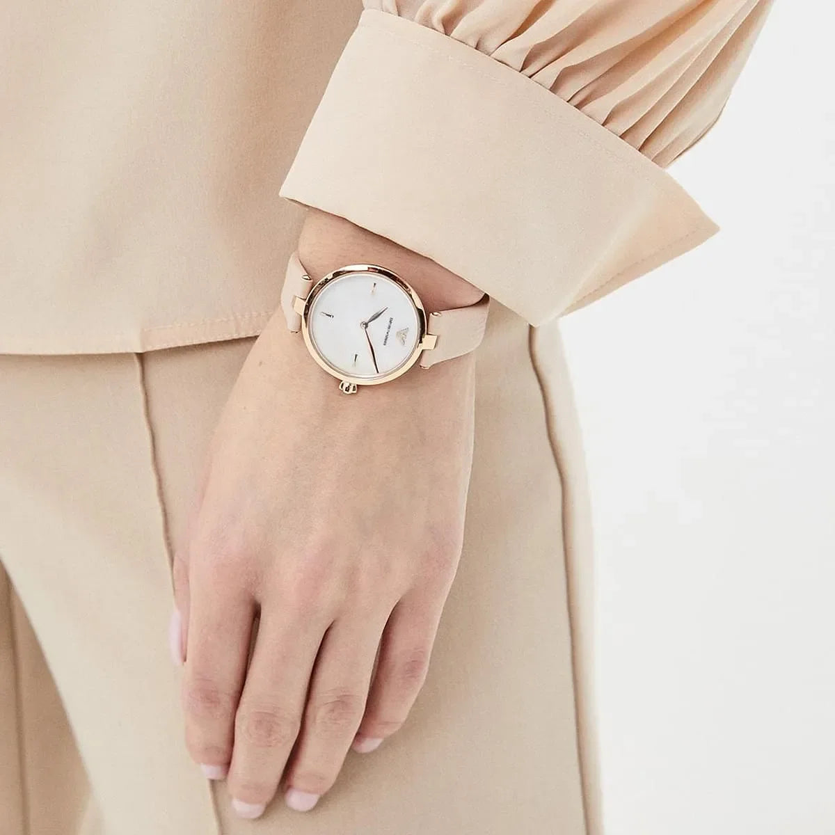 Emporio Armani Arianna Nude-Pink Leather Women's Watch AR11199