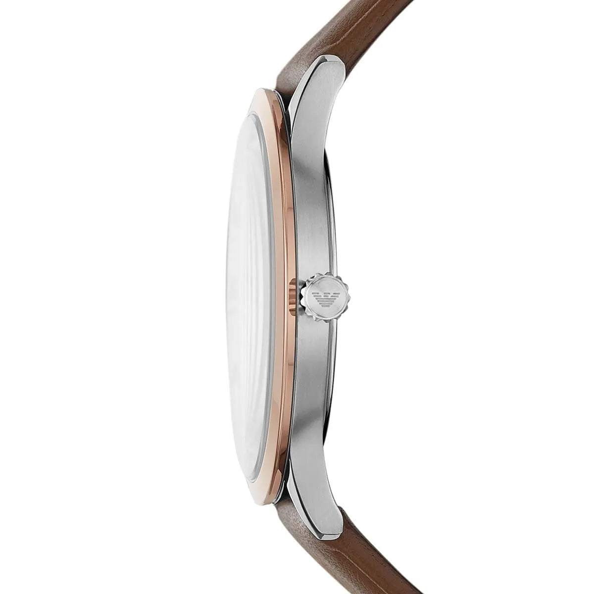 Emporio Armani Giovanni White Dial Brown Leather Strap Watch For Men AR11211