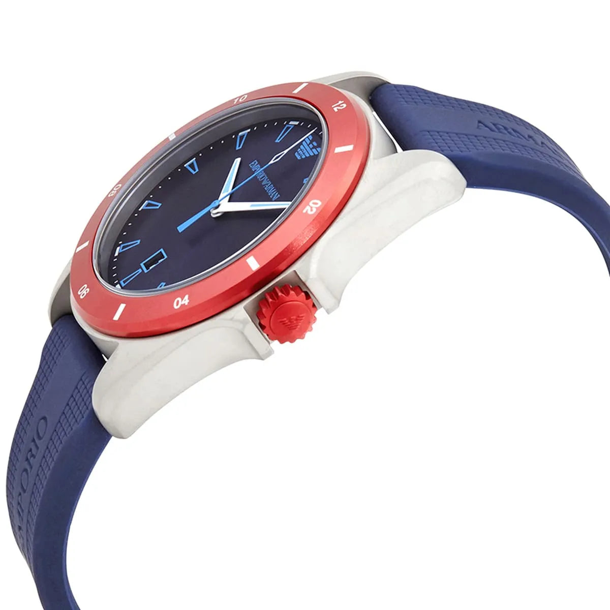 Emporio Armani Silicone Sigma Quartz Blue Dial Round Men Watch - AR11217