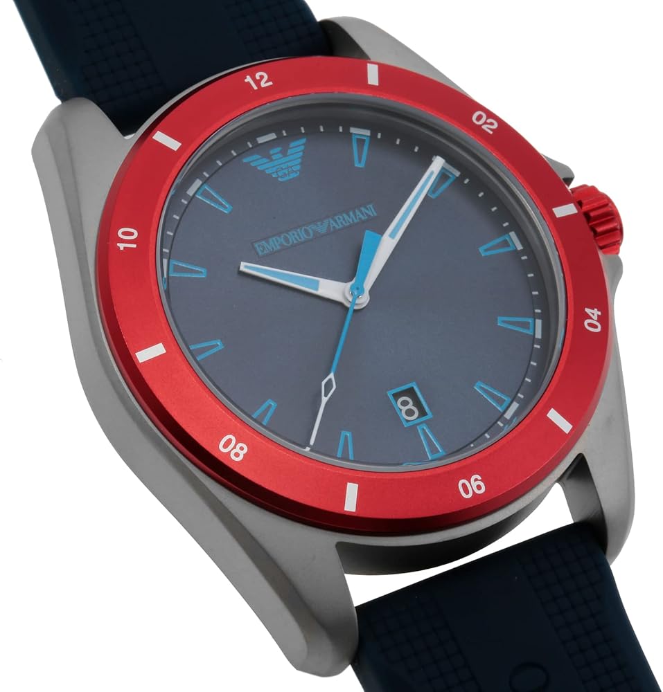 Emporio Armani Silicone Sigma Quartz Blue Dial Round Men Watch - AR11217