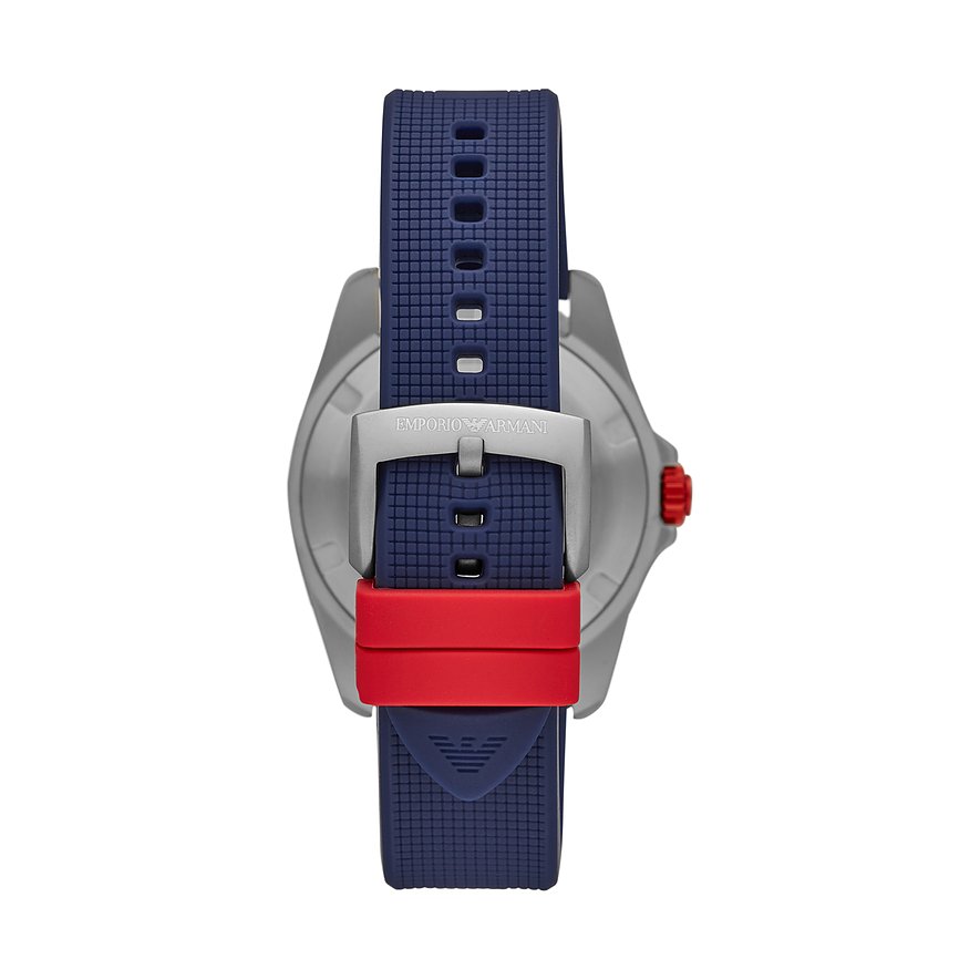 Emporio Armani Silicone Sigma Quartz Blue Dial Round Men Watch - AR11217