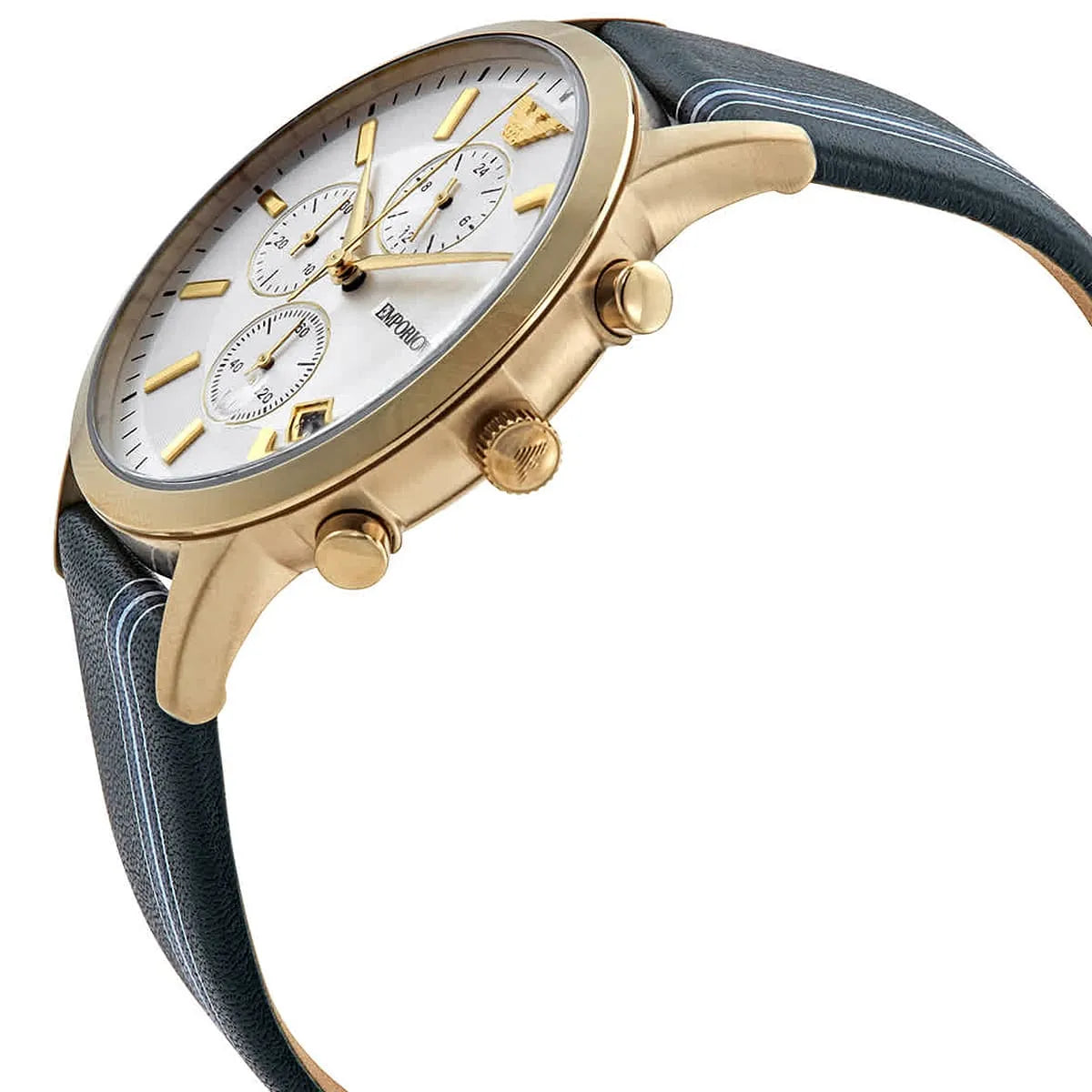 Emporio Armani Chronograph Quartz Silver Dial Green Strap Men's Watch AR11233