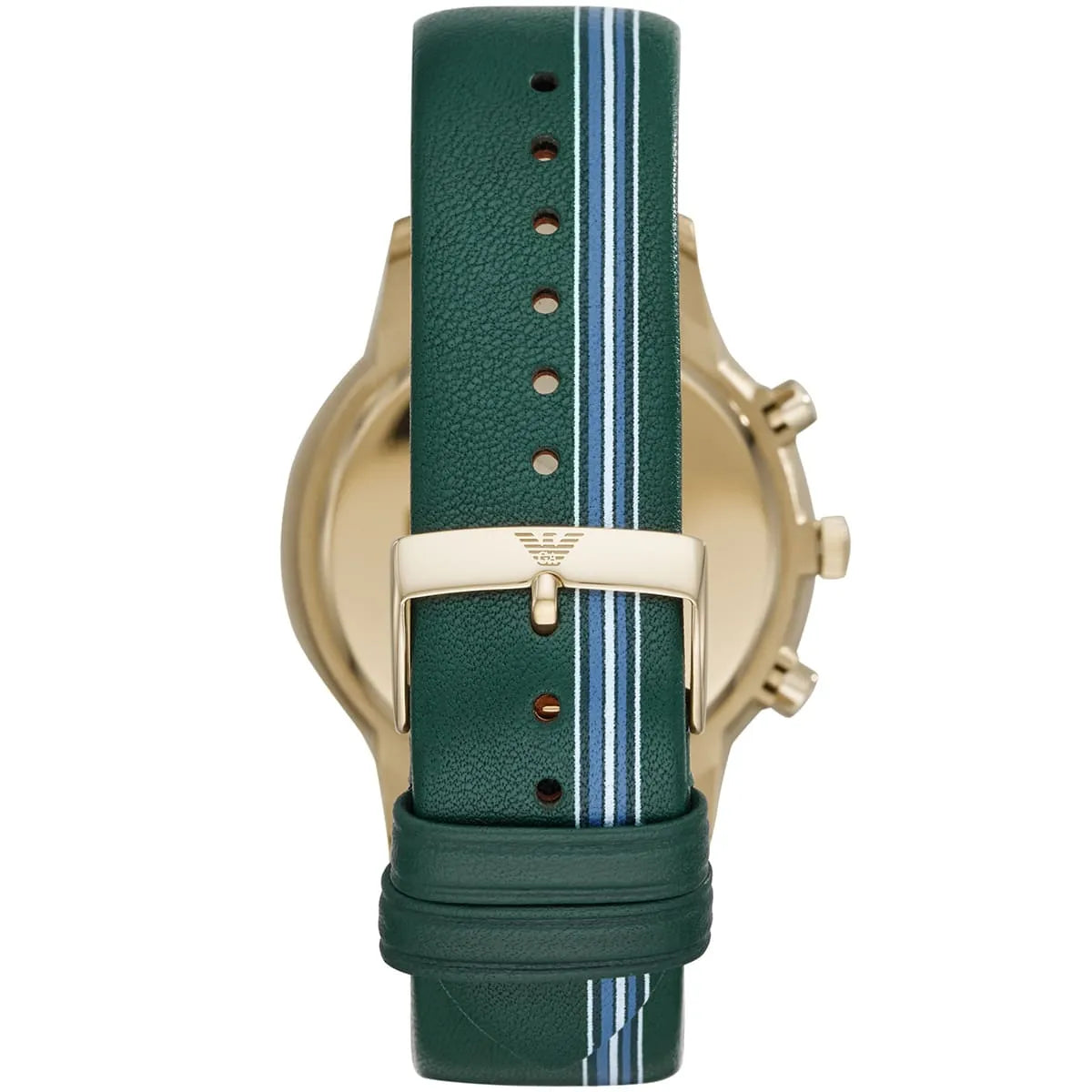 Emporio Armani Chronograph Quartz Silver Dial Green Strap Men's Watch AR11233