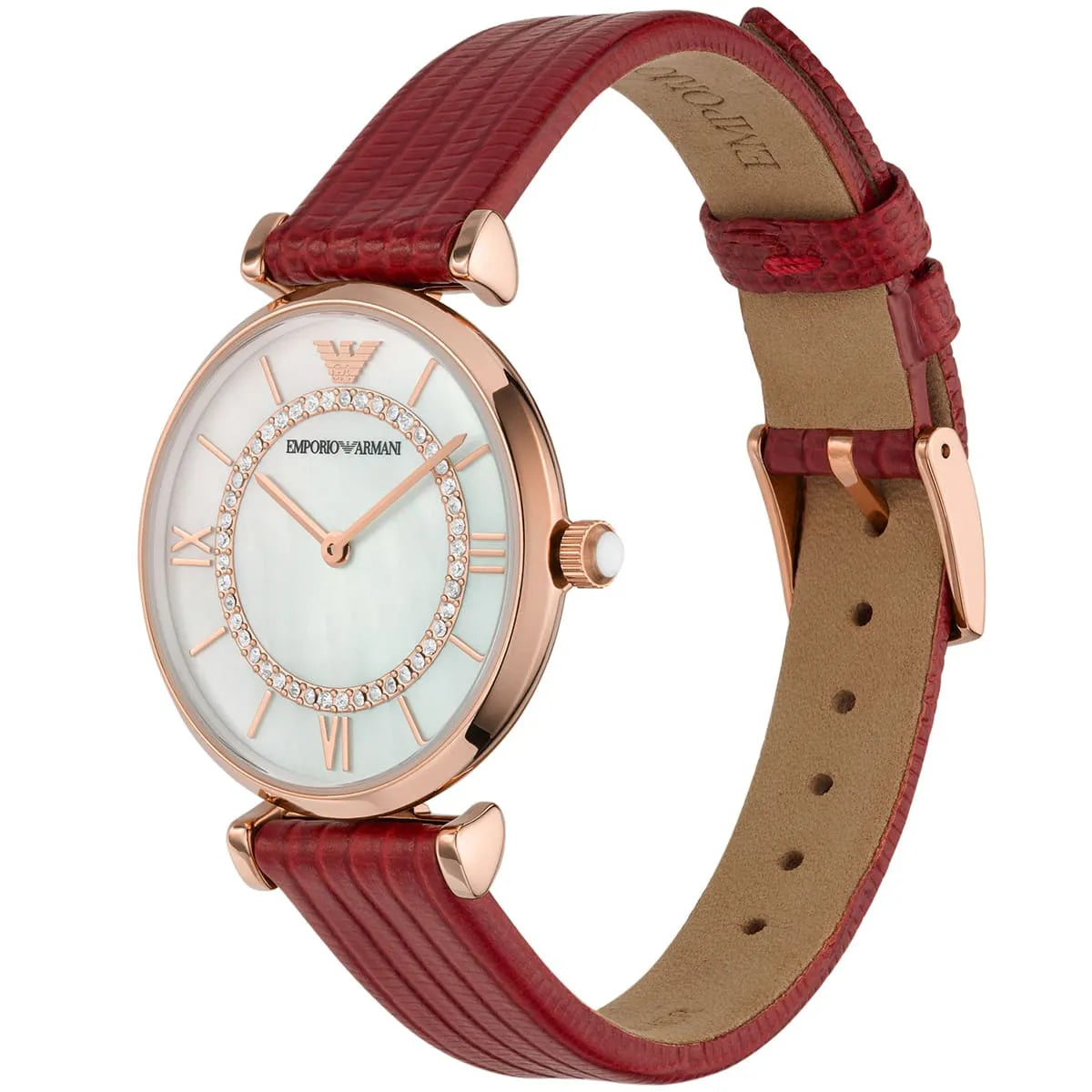 Emporio Armani Gianni T-Bar Quartz Leather Ladies Watch AR11322