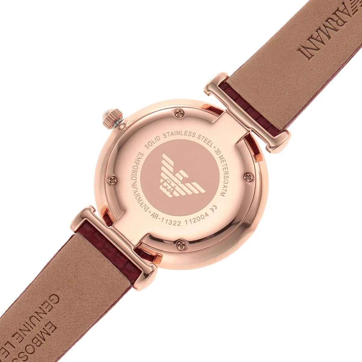Emporio Armani Gianni T-Bar Quartz Leather Ladies Watch AR11322
