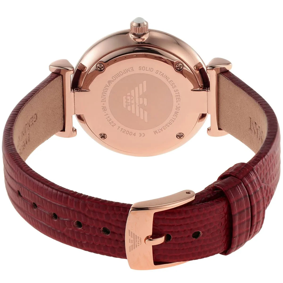 Emporio Armani Gianni T-Bar Quartz Leather Ladies Watch AR11322