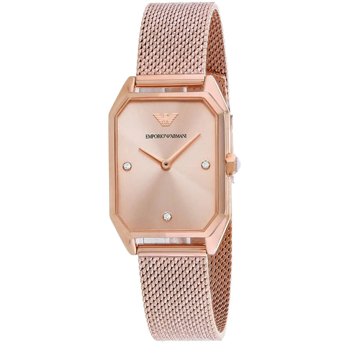Emporio Armani Joy Quartz Rose Gold Dial Rose Gold Mesh Bracelet Watch AR11347