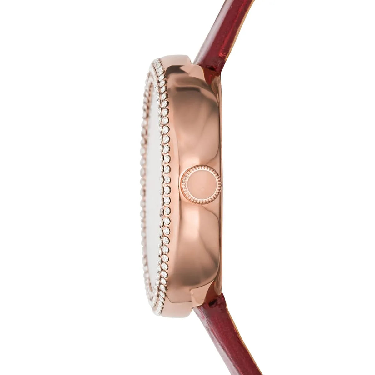 Emporio Armani Roman Numerals Red Lather Dial Women's Watch Ar11357