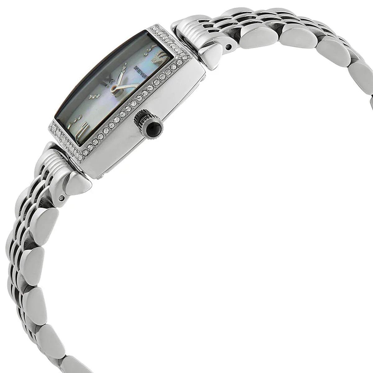 Emporio Armani Gianni T-Bar Quartz Crystal White Dial Ladies Watch AR11405