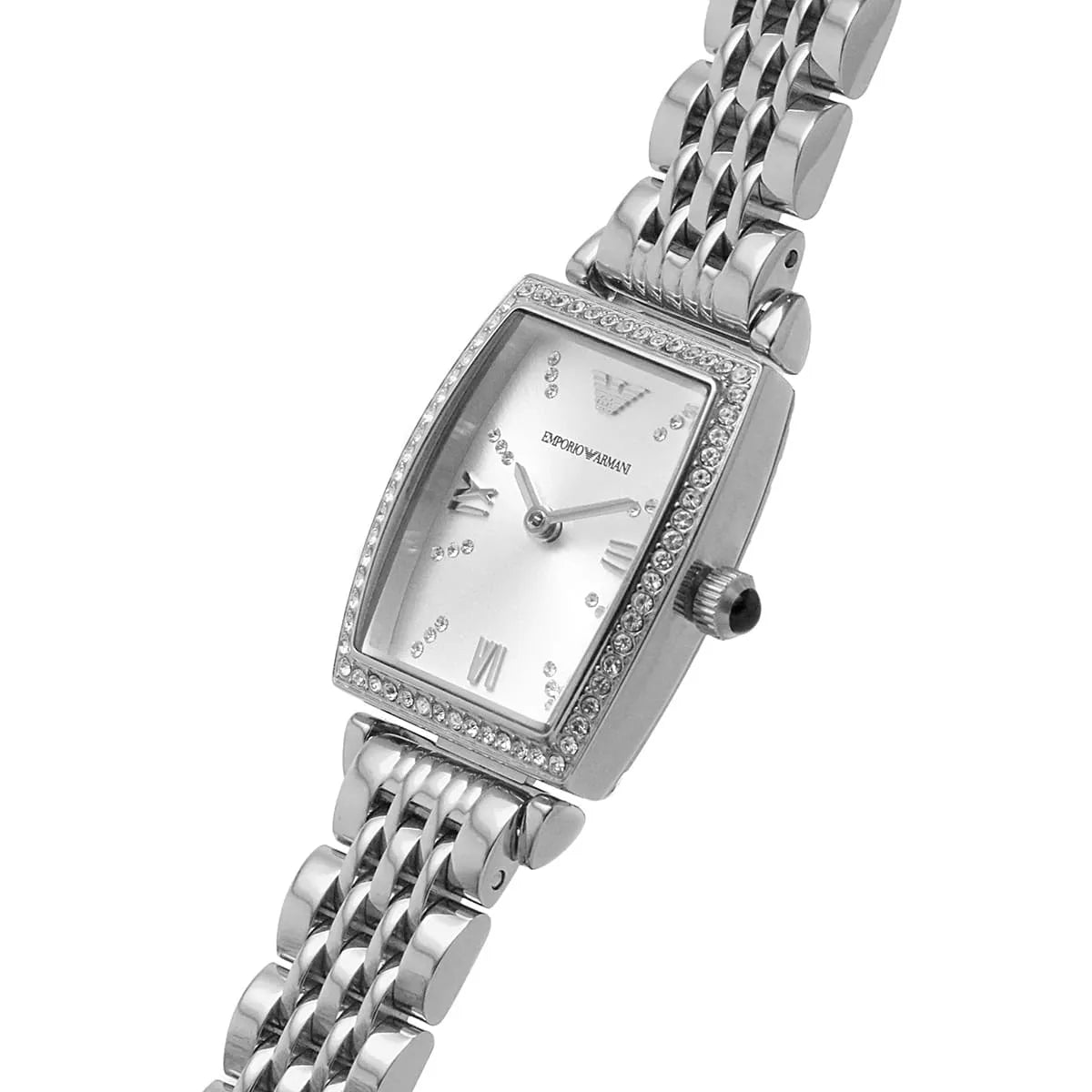 Emporio Armani Gianni T-Bar Quartz Crystal White Dial Ladies Watch AR11405