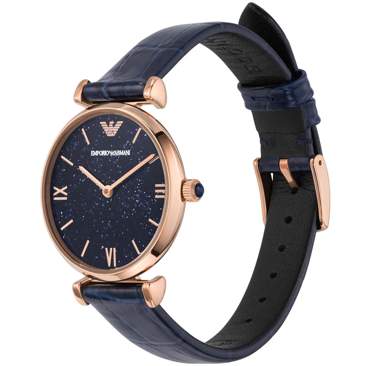 Emporio Armani Gianni T-Bar Quartz Blue Dial Ladies Watch AR11424