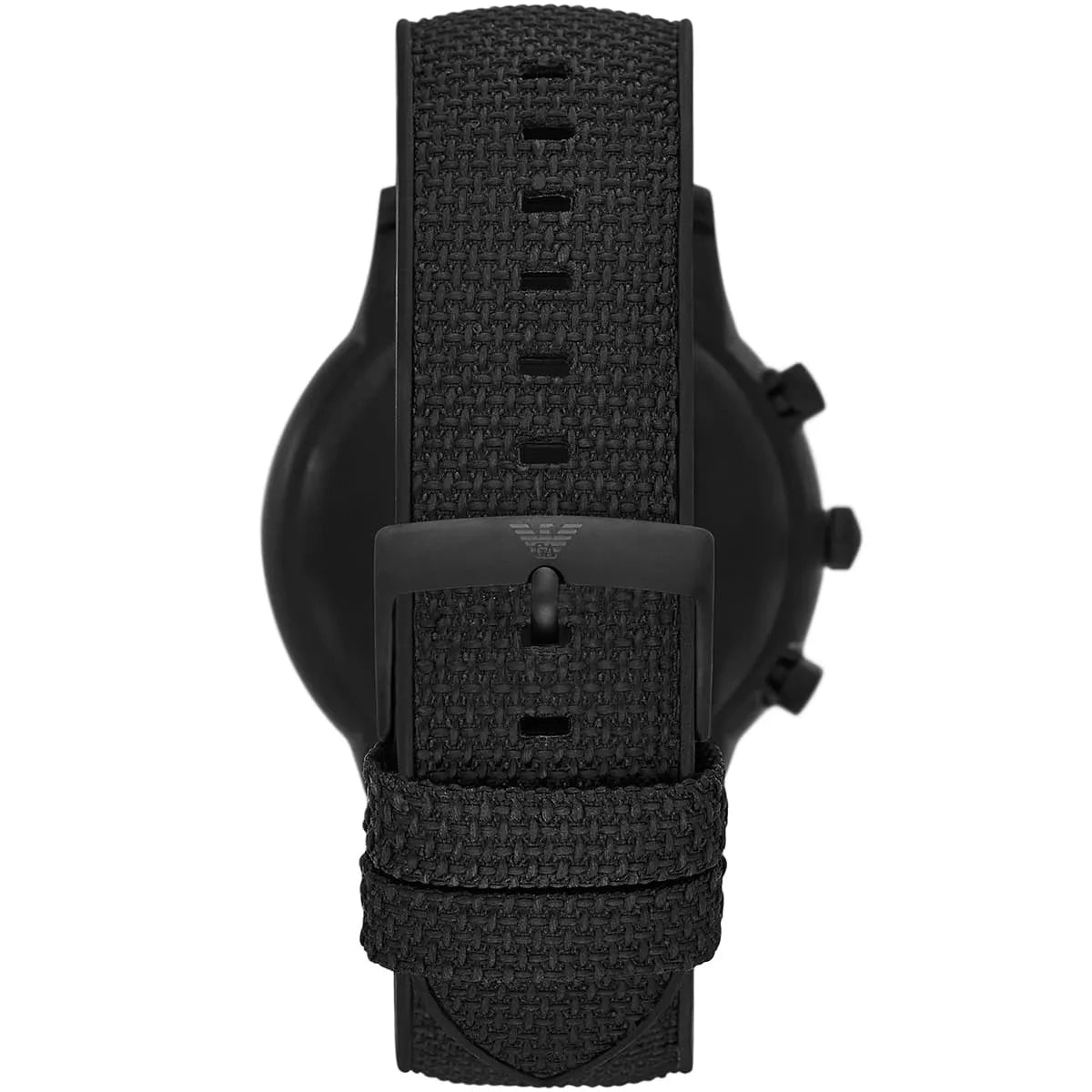 Emporio Armani Renato AR11457 watch caseback showing stainless steel back and strap