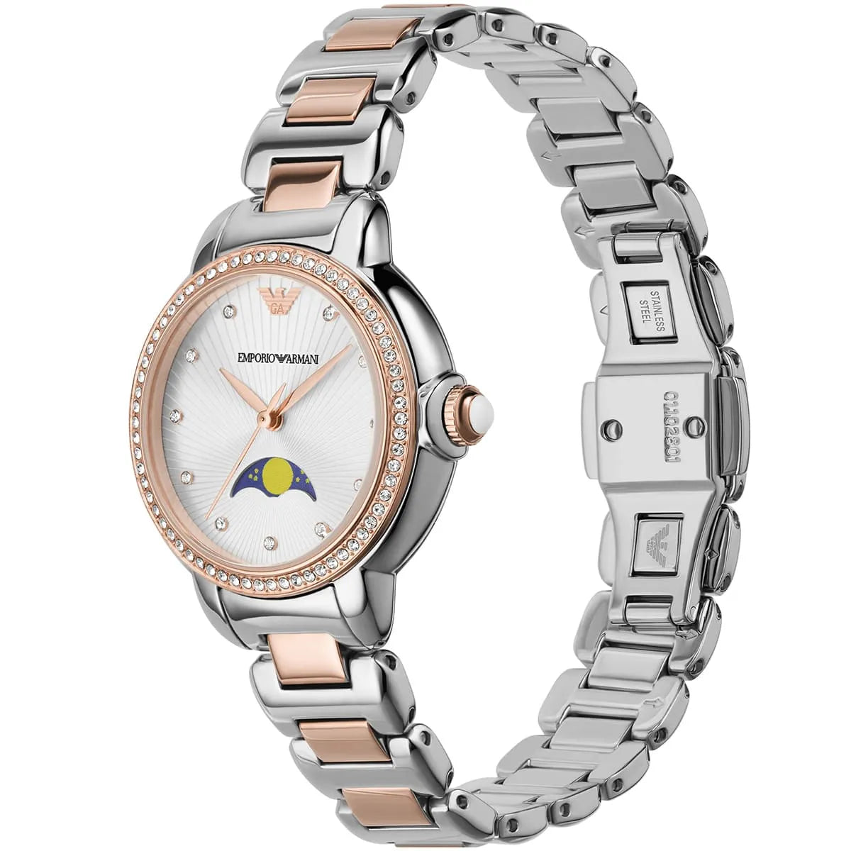 Emporio Armani Moonphase Three-Hand Tow Tone Women's Watch AR11567