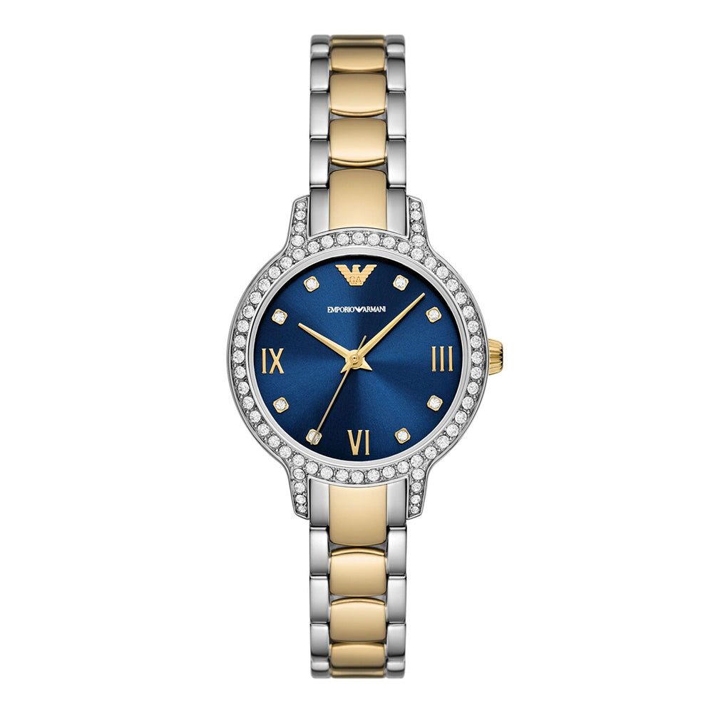 Emporio Armani Cleo Quartz Crystal Blue Dial Women's Watch - AR11576