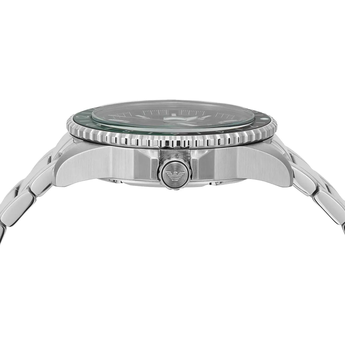 Side profile of AR11589 watch showing case and rotating GMT bezel