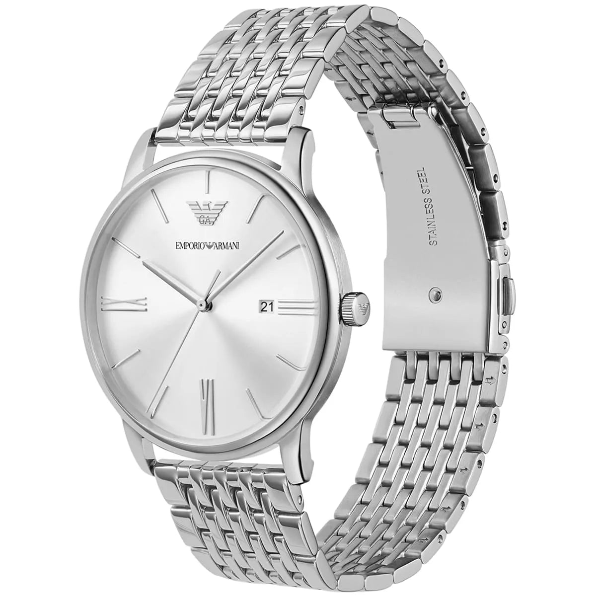 Emporio Armani 42mm Minimalist Silver Dial Men's Watch - AR11599