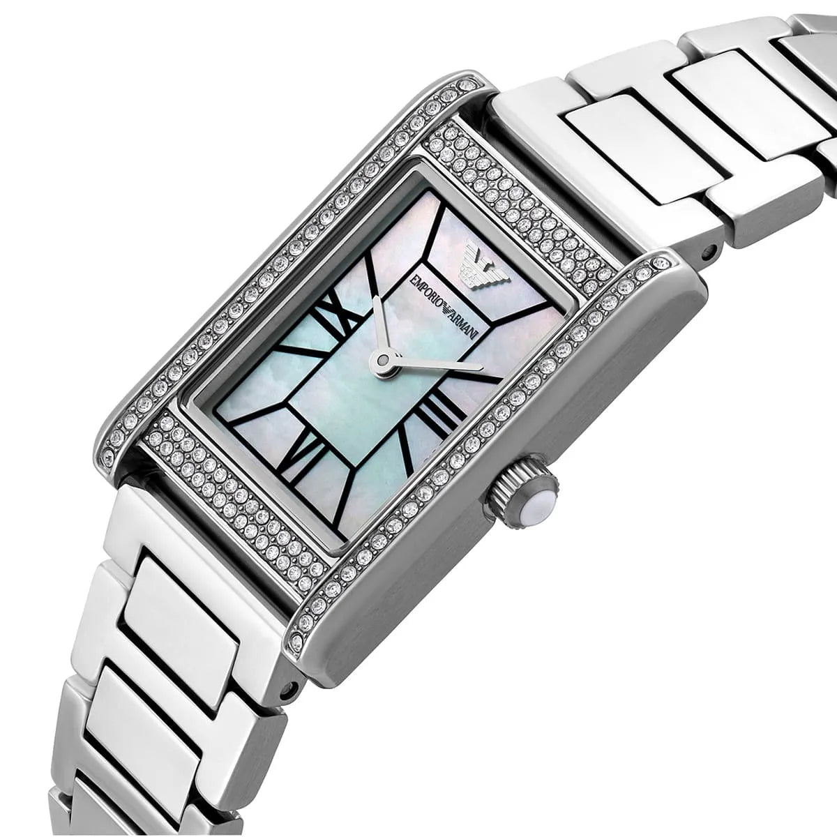 Emporio Armani Empire Mother of Pearl Dial Silver Steel Strap Watch For Women AR11625