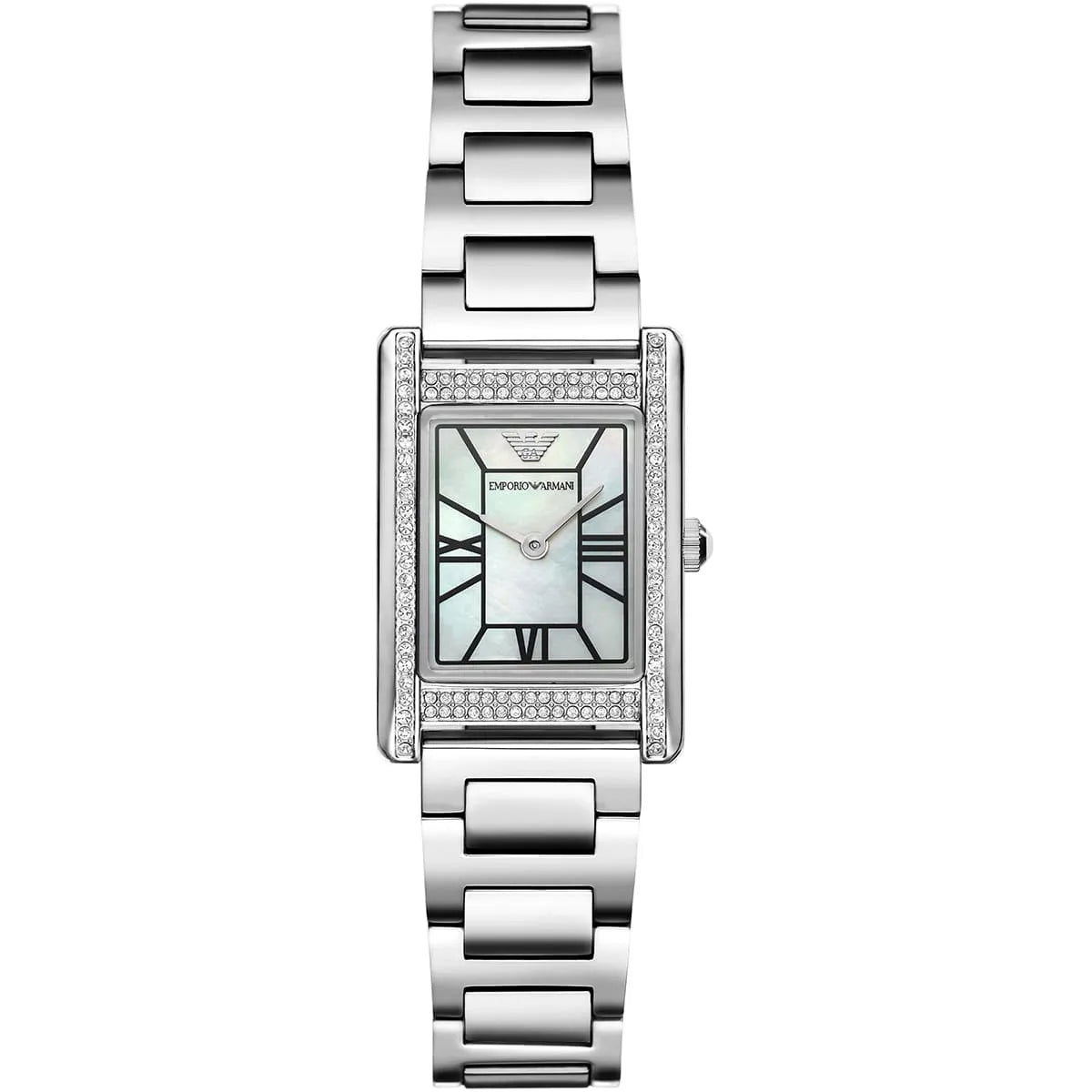 Emporio Armani Empire Mother of Pearl Dial Silver Steel Strap Watch For Women AR11625