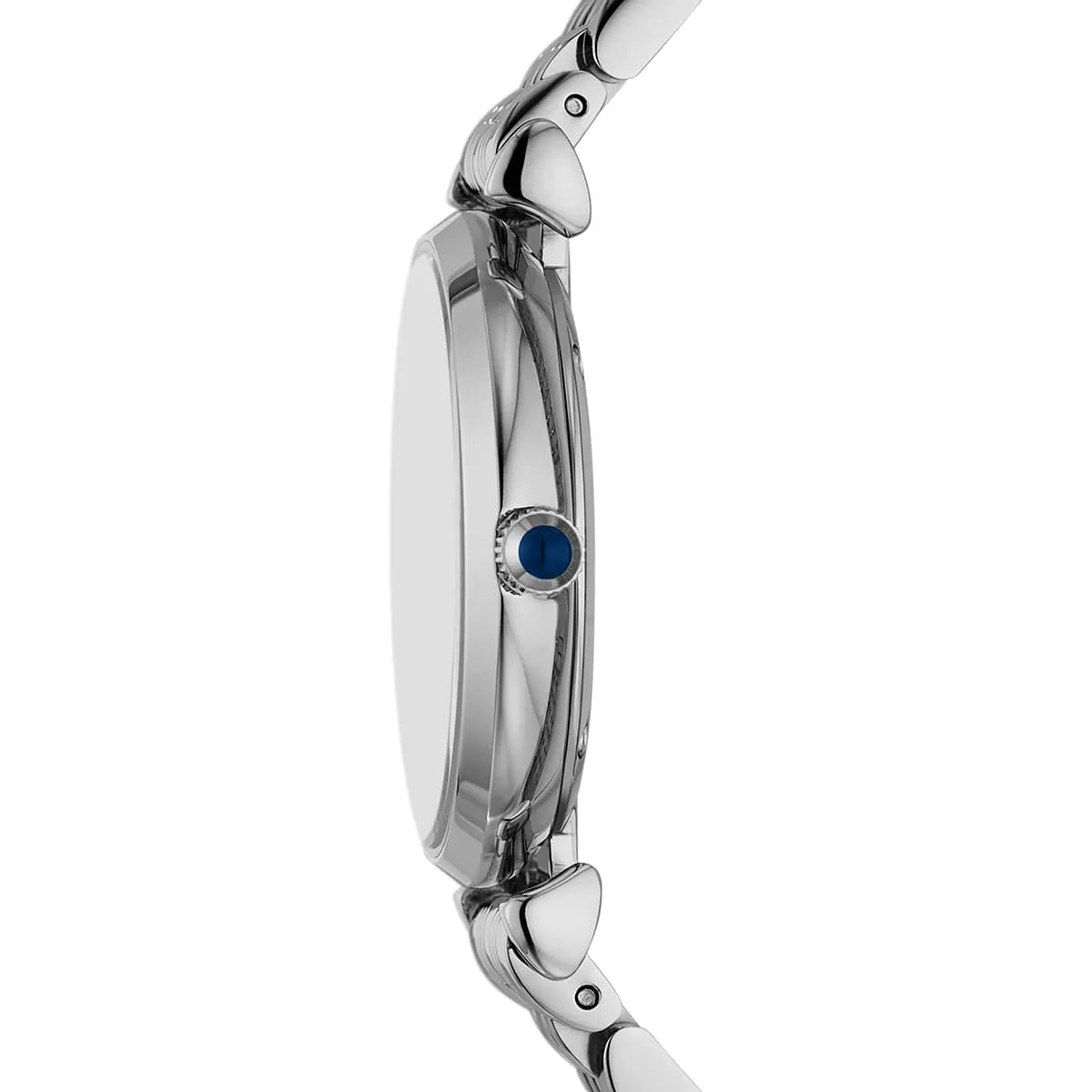 Emporio Armani Gianni T-Bar women's watch side profile showing case depth and T-bar design