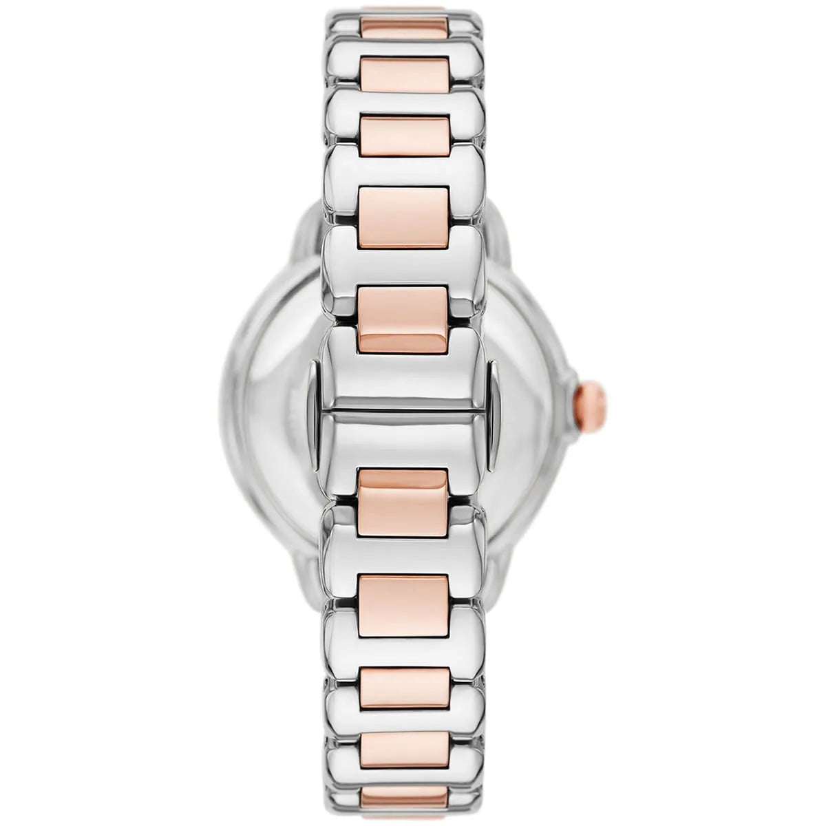 Emporio Armani AR11643 two-tone women's watch top view of bracelet